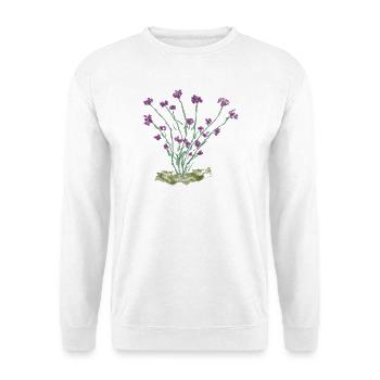 Florale Wildblumenzeichnung - Unisex Pullover - Weiß - Vorne