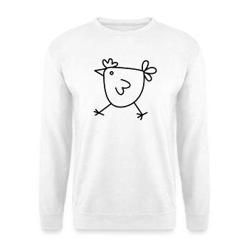 Huhn Henne Geschenk für Hühnerfreunde - Unisex Pullover - Weiß - Vorne