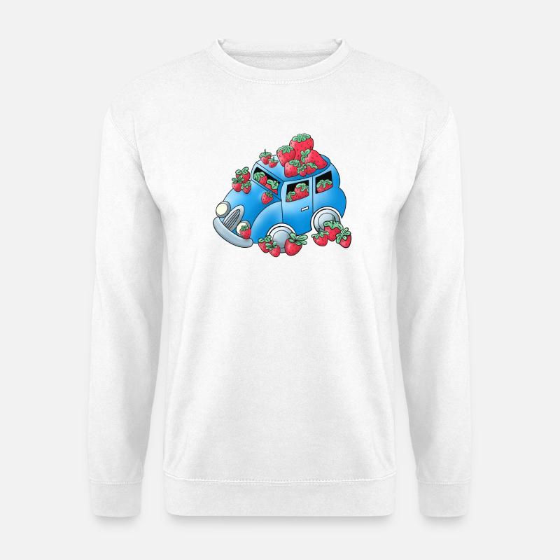 Erdbeermobil - Unisex Pullover - Weiß