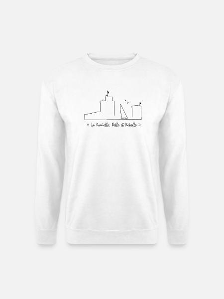 La Rochelle beige/jaune - by Nicolas Poitevin - Sweat-shirt Unisexe - blanc
