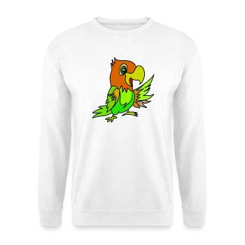 Papageien Farbwirbel - Unisex Pullover - Weiß - Vorne