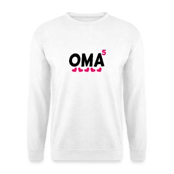 Fünffache Oma - 5 Enkelkinder - Unisex Pullover - Weiß - Vorne