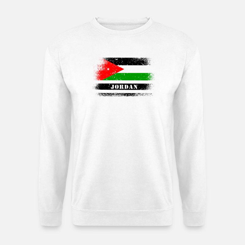 Jordanien Flaggen Design - Unisex Pullover - Weiß