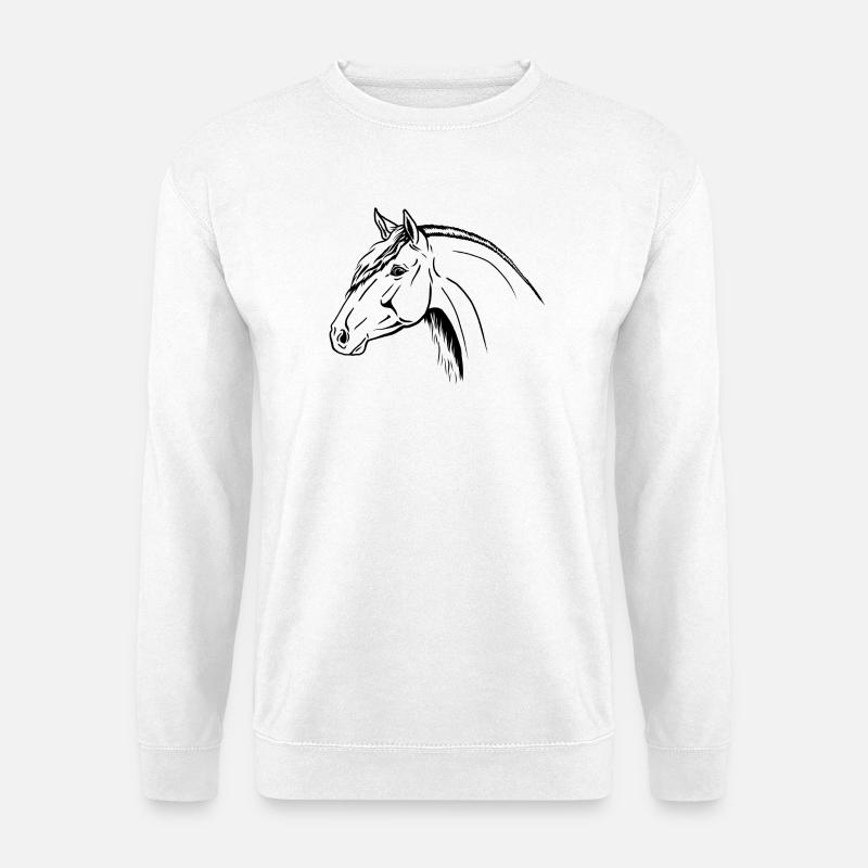 Spanischer Hengst Portrait - Unisex Pullover - Weiß