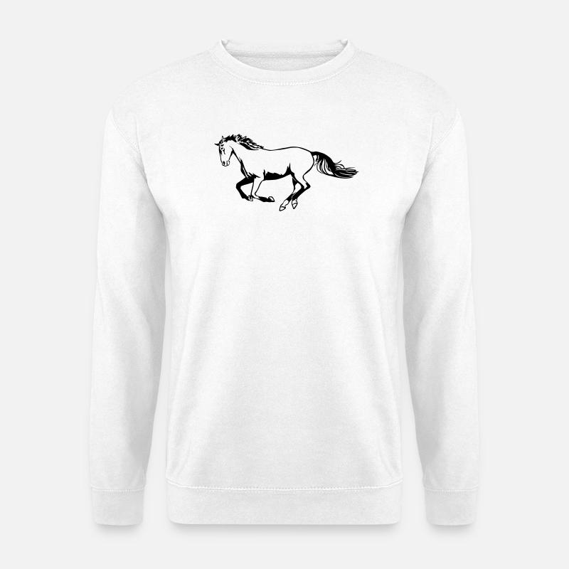 Galoppierendes Pferd - Unisex Pullover - Weiß