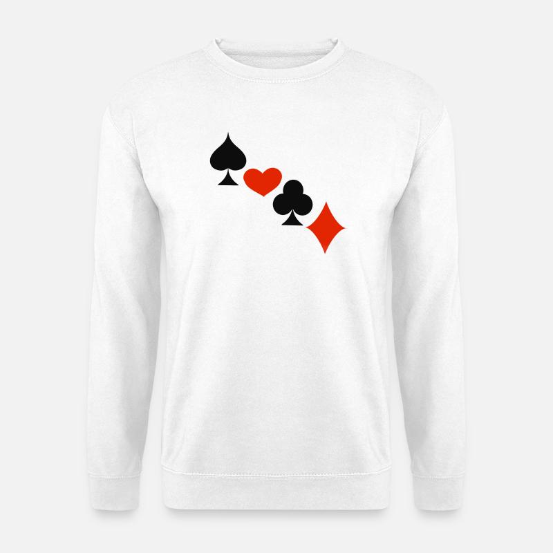 Glück im Spiel … | Spielkarten | Geschenkidee - Unisex Pullover - Weiß