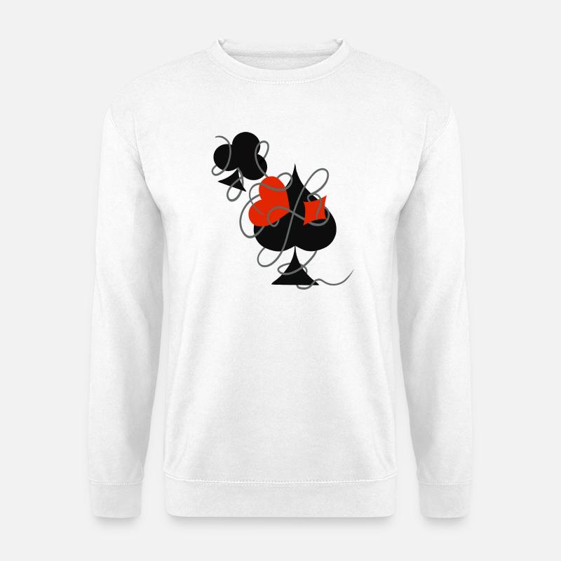 Glück im Spiel … | Spielkarten | Geschenkidee - Unisex Pullover - Weiß