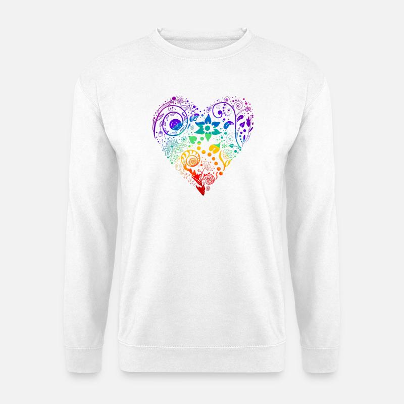Regenbogen Herz - Unisex Pullover - Weiß