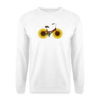 Sonnenblume Lustig Fahrrad - Unisex Pullover - Weiß - Vorne