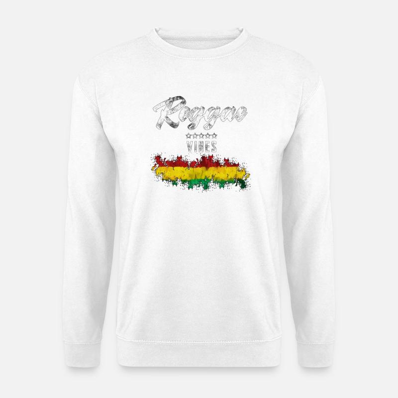 Reggae Vibes Black Waterfall Print - Unisex Sweatshirt - white