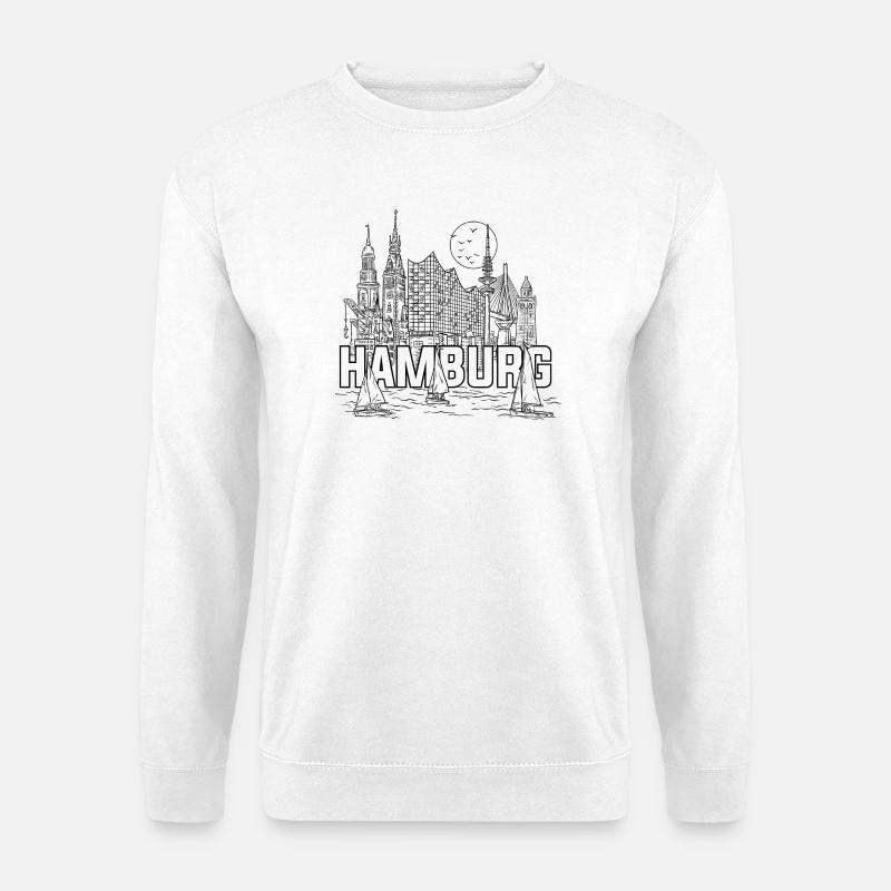 Hamburg an der Elbe - Unisex Pullover - Weiß