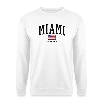 Miami Flag Distressed Typography Florida - Unisex Sweatshirt - white - Front