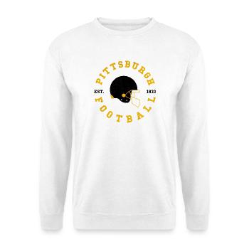 Pittsburgh Football Rundlogo Gelb Schwarz - Unisex Pullover - Weiß - Vorne