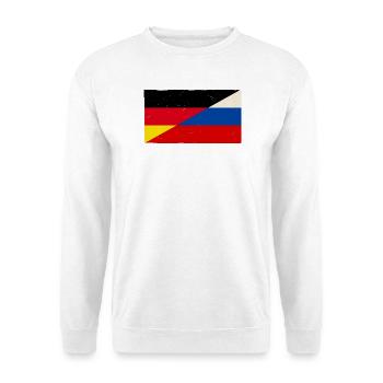 Deutschland und Russland Vintage Flagge - Unisex Pullover - Weiß - Vorne
