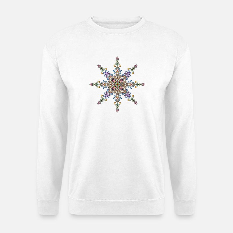 Mandala | Bunt | Leben | Geschenkidee - Unisex Pullover - Weiß