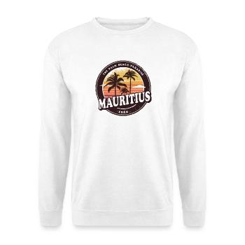 Mauritius Vintage Beach Design / Geschenkidee - Unisex Pullover - Weiß - Vorne