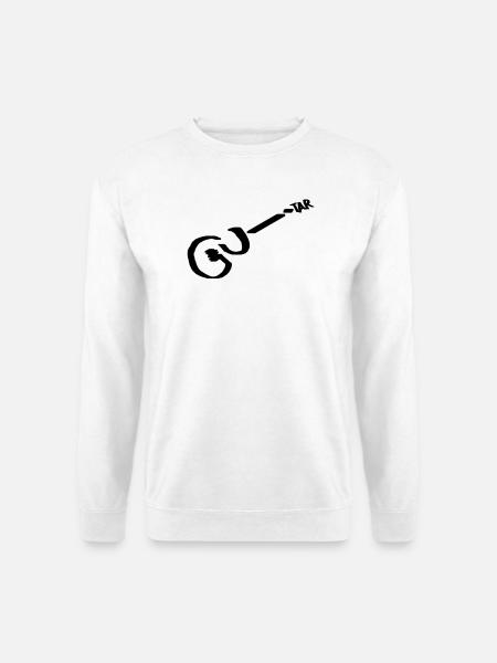 Guitar Pikto schwarz - Unisex Pullover - Weiß