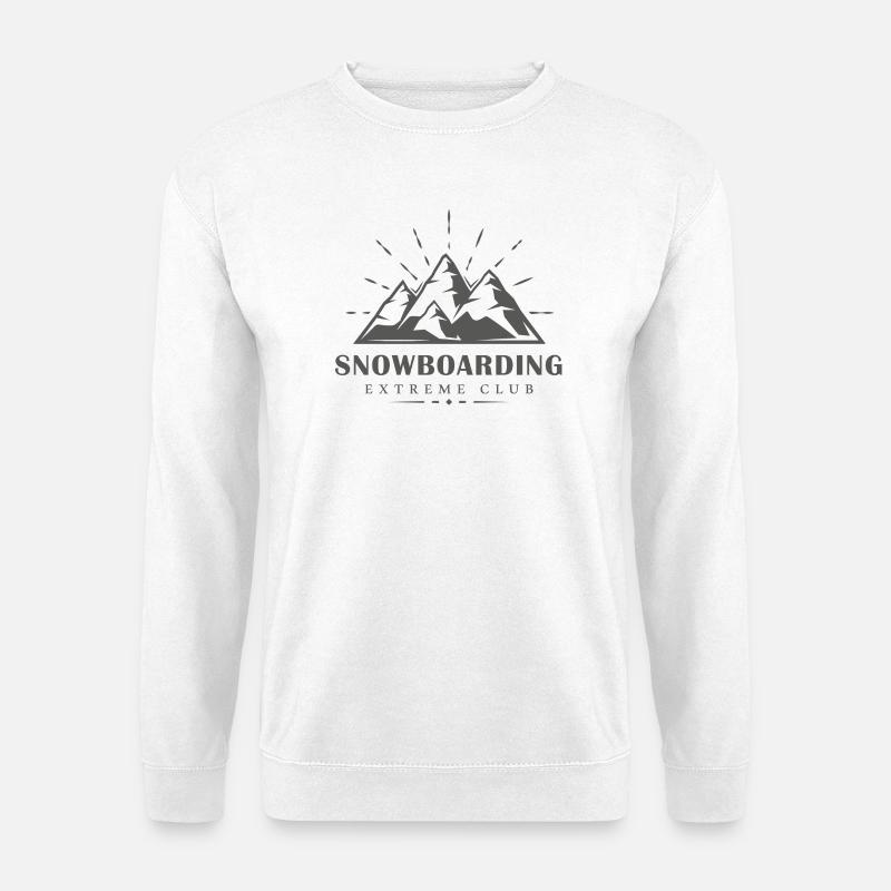 Conception de snowboard de montagne de neige - Sweat-shirt Unisexe - blanc