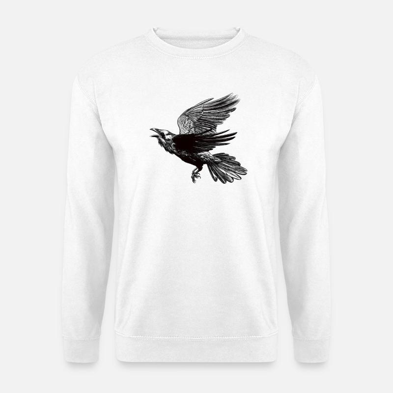 Rabe im Flug - Unisex Pullover - Weiß