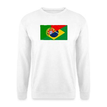 Brasilien und Portugal Vintage Flagge - Unisex Pullover - Weiß - Vorne