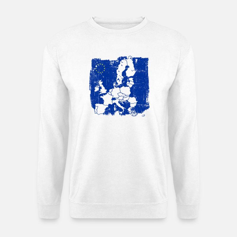 Blue Europe Map Silhouette - Unisex Sweatshirt - white