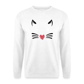 Rouge cœur pinceau sur fond noir - Sweat-shirt Unisexe - blanc - Devant