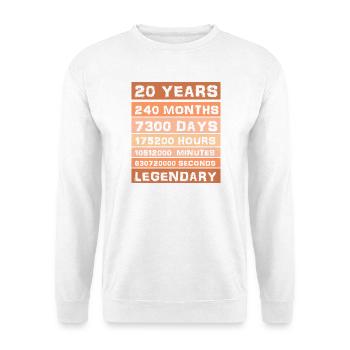 20 Years Legendary - Anniversary, Anniversary, Company - Unisex Sweatshirt - white - Front