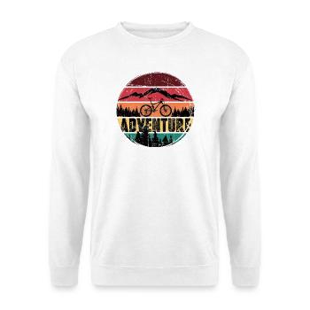 Retro-Mountainbike-Abenteuer - Unisex Pullover - Weiß - Vorne