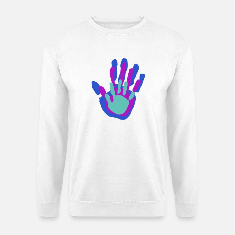 Mama, Papa und Ich Handflächen - Unisex Pullover - Weiß