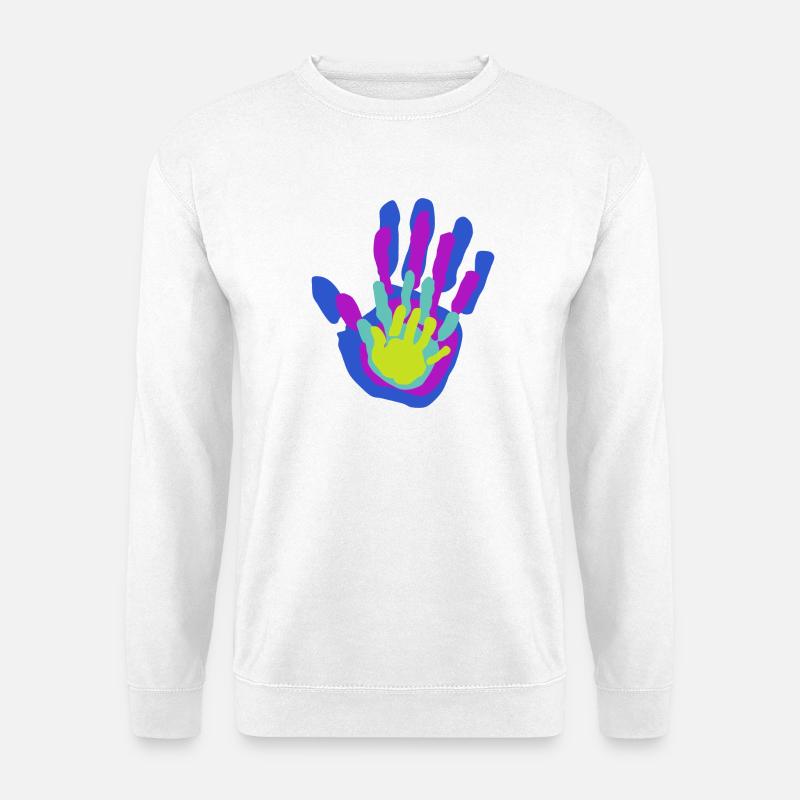Papa, Mama und Wir Handflächen - Unisex Pullover - Weiß
