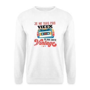 Je ne suis pas Vintage Cassette - Sweat-shirt Unisexe - blanc - Devant