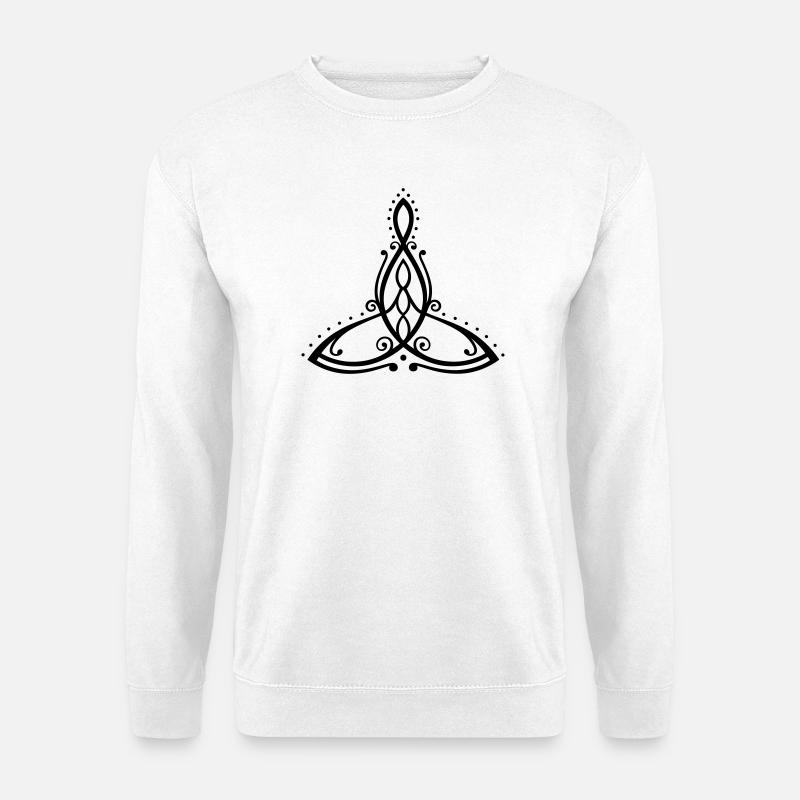 Celtic Motherhood Symbol Mutter mit drei Kindern - Unisex Pullover - Weiß