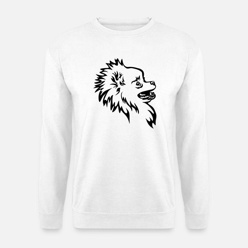 Zwergspitz Kopf - Unisex Pullover - Weiß