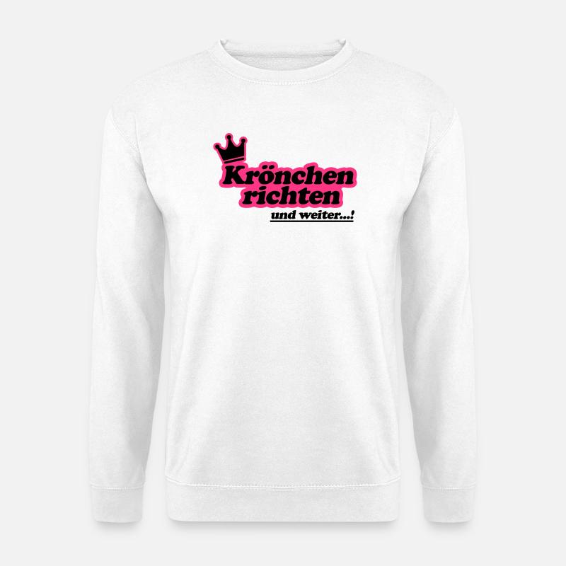 Krönchen richten 2Farben - Unisex Pullover - Weiß