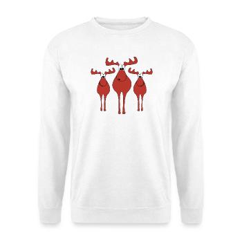 Elche Weihnachten - Unisex Pullover - Weiß - Vorne