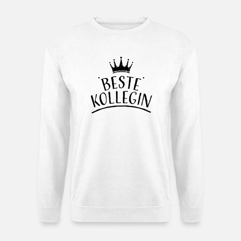 Krone beste kollegin schwarz Tshirt design - Unisex Pullover - Weiß