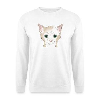 Cat white beige - Unisex Sweatshirt - white - Front