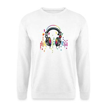 Casque avec dessin d’égaliseur coloré - Sweat-shirt Unisexe - blanc - Devant