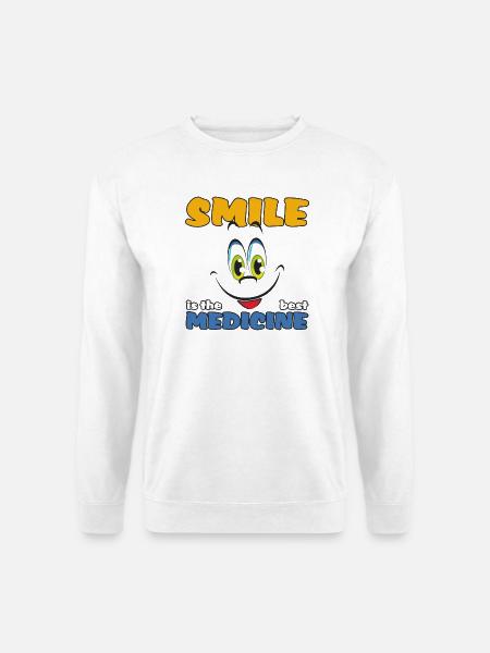 Smile is the best Medicine - Unisex Pullover - Weiß