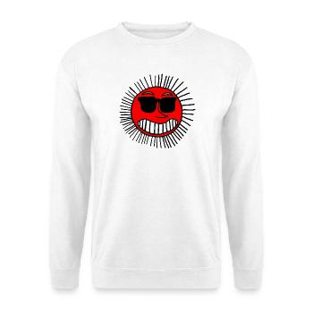 Lächelnde Sonne mit Brille - Unisex Pullover - Weiß - Vorne
