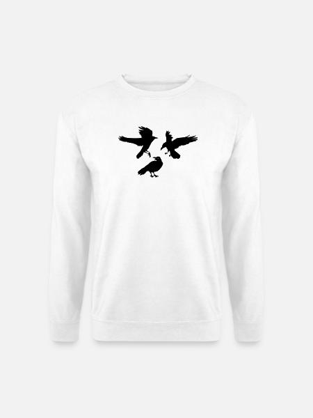 Three raven crows - Unisex Sweatshirt - white
