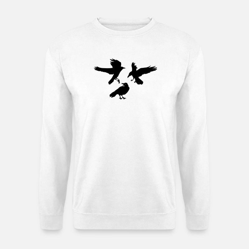 Three raven crows - Unisex Sweatshirt - white