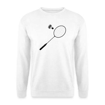 Badminton badminton with badminton racket - Unisex Sweatshirt - white - Front