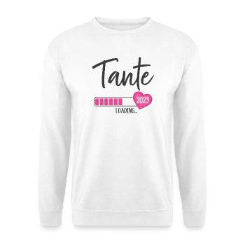 Tante Loading 2023 Herz Nichte Mädchen - Unisex Pullover - Weiß - Vorne