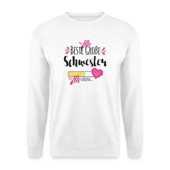 Beste Große Schwester Loading - Unisex Pullover - Weiß - Vorne