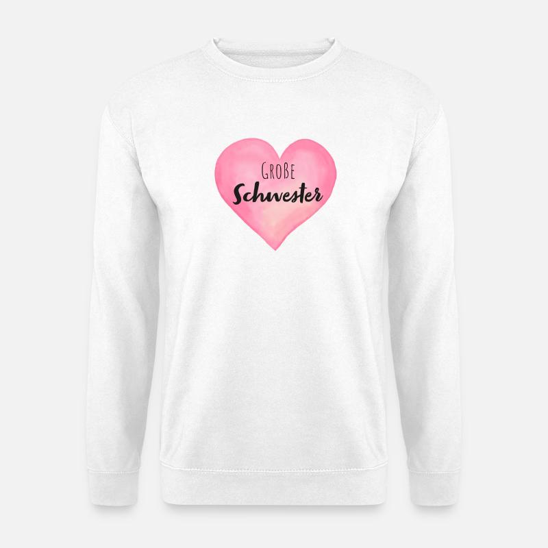 Große Schwester Herz - Unisex Pullover - Weiß
