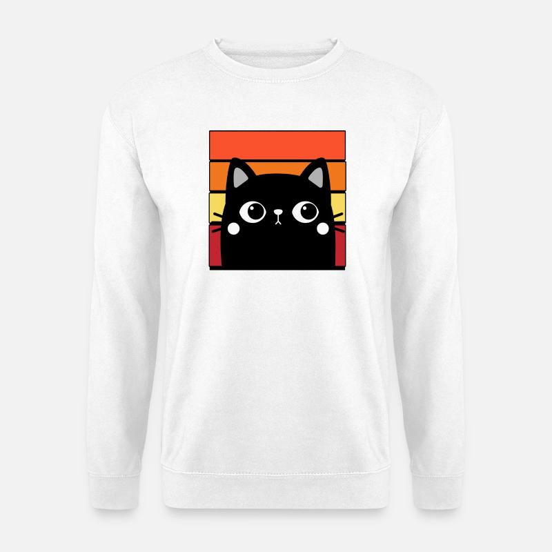 Katze und bunter Hintergrund - Unisex Pullover - Weiß