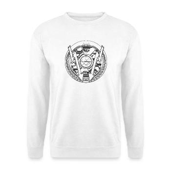 Handwerk Elektro Muster - Unisex Pullover - Weiß - Vorne