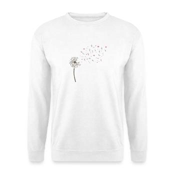 Pissenlit au cœur – Amour & Amour - Sweat-shirt Unisexe - blanc - Devant