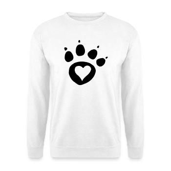 Paw print dog paw with heart i love dog cat - Unisex Sweatshirt - white - Front
